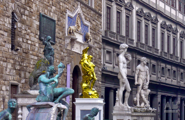 Jeff Koons in Florence, Pluto and Proserpina, Piazza Signoria, Firenze, Italy